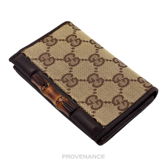 🔴 Gucci Bamboo Card Wallet - GG Canvas Brown - Picture 4 of 7